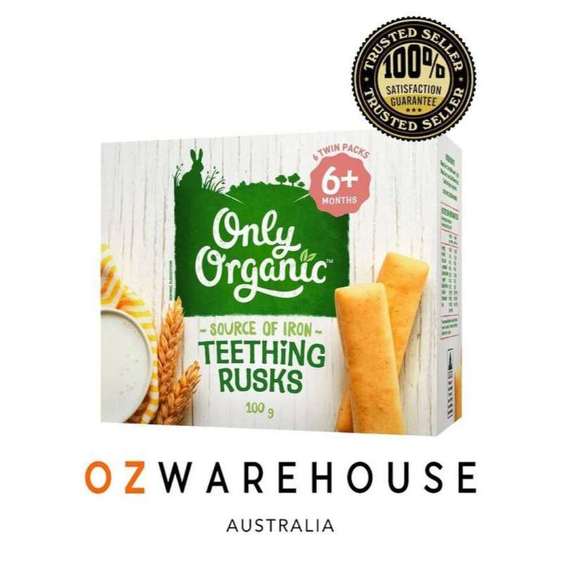 Jual Only Organic Makanan Bayi Import Snack Teething Rusks 100g