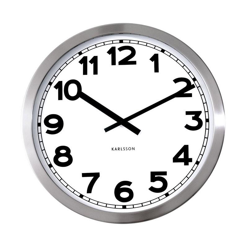 Jual Karlsson Numbers Steel Polished Wall Clock D 50cm Online