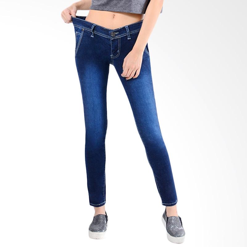 Dline MO 086C Soft Jeans Wash Celana Wanita - Blue