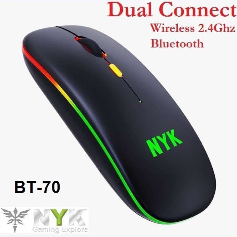 mouse wireless bluetooth nyk bt 70 elite dual connection