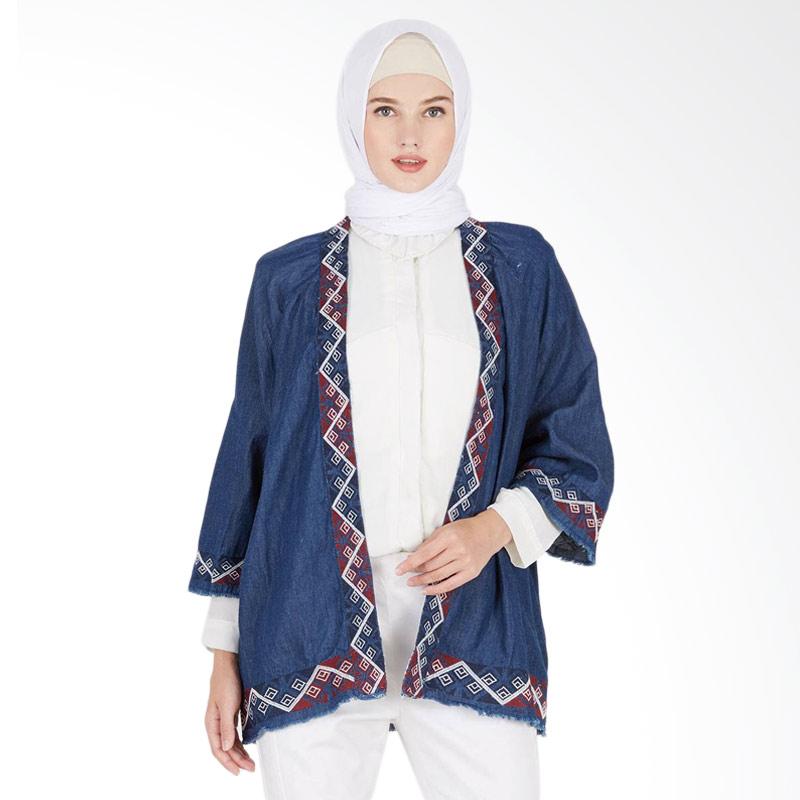 Hijabenka Bara Outer Dark Cardingan Muslim Wanita - Blue