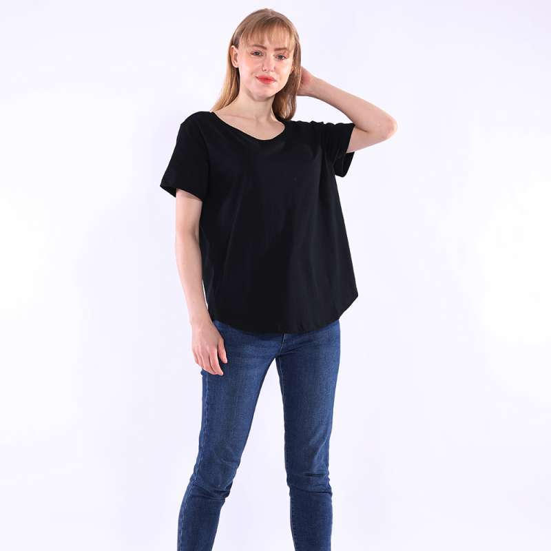 Jual Germinate Basic Cotton T Shirts Women Summer Aesthetic Cute Fashion  Curved Hem Casual Black White Tee Tops Oversized Female Pack Of 2 - Black S  di Seller Germinate - China | Blibli