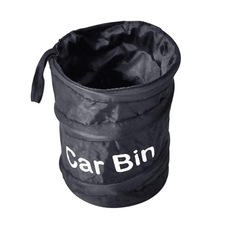 Car Trash Bin with 50pcs Trash Bags Luxury PU Leather Garbage Can Elegant Folding Garbage Bin Waterproof Car Rubbish Bag Car Interior Garbage Can for Universal Vehicle Car Truck
