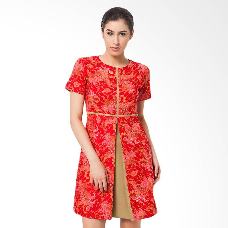 Asana Liris Bunga Dress Batik - Red