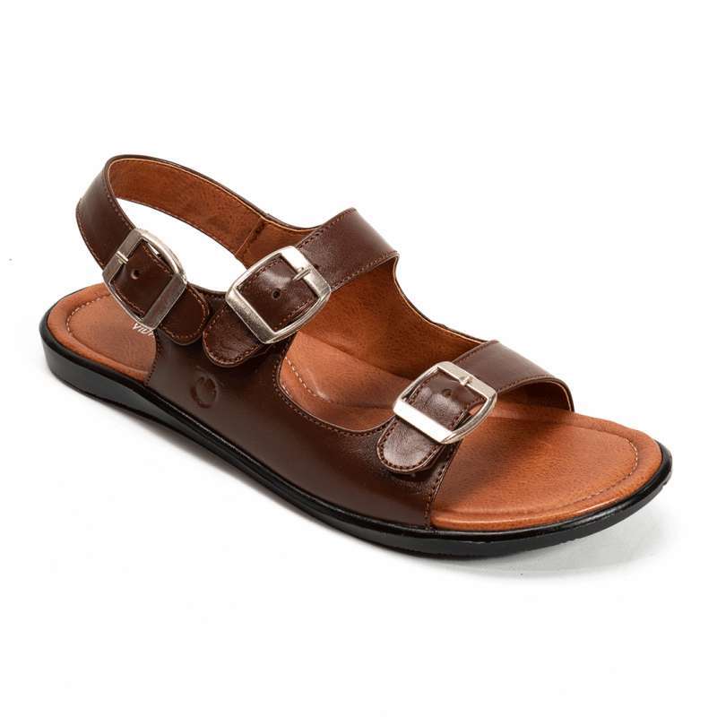 Sandal Wanita Kulit Asli Flat Flip Flop Ladies Two Strap Belt Original  Vidha VIS-193