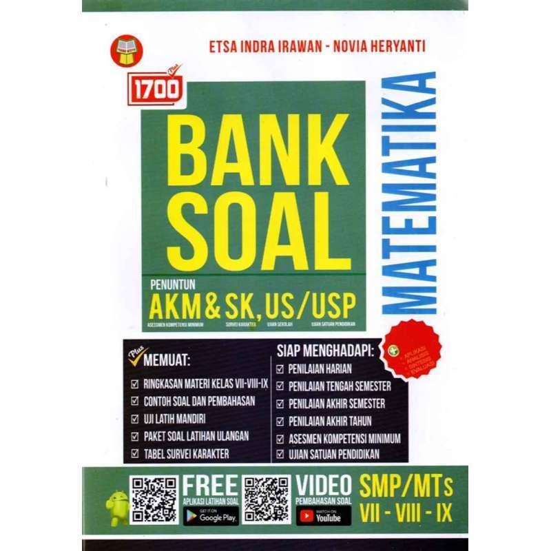 Jual Smp Mts Kls Vii Viii Ix 1700 Plus Bank Soal Matematika Pen Murah Mei 2021 Blibli