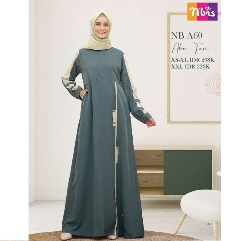 Gamis Nibras Nb A60 Baju Gamis Wanita Dewasa Muslim Syari Murah Terbaru 2021 - Model gamis nibras terbaru 2021