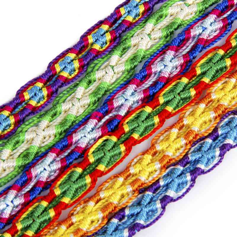 Promo Bulk 6 Colorful Handmade Braided 