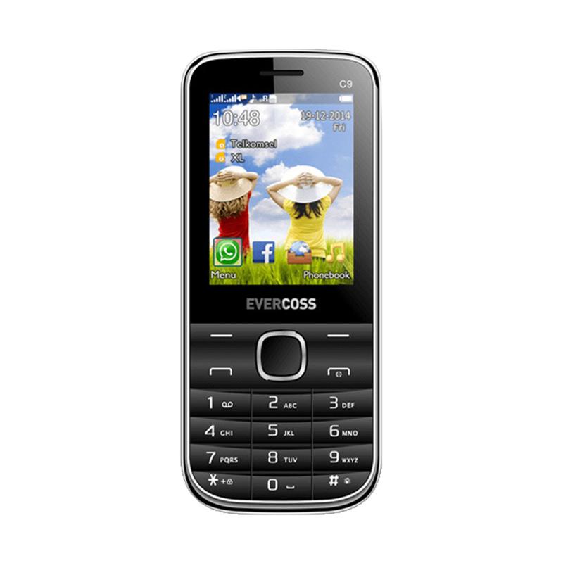 Evercoss C9 Candybar Handphone - Black Grey [Dual SIM]