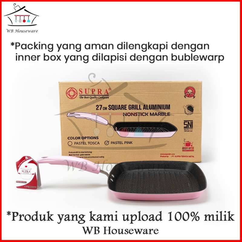 Promo Wajan Teflon Wajan Panggang Square Grill Pan Supra 27x27