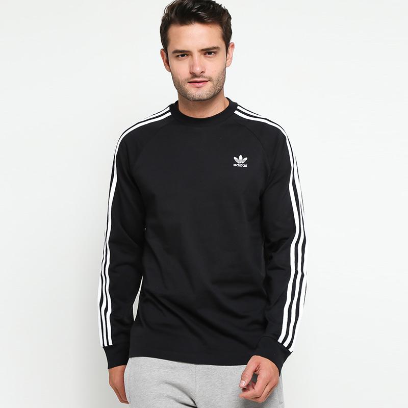 Jual adidas Originals Men 3 Stripes Long Sleeve Tee Baju olahraga