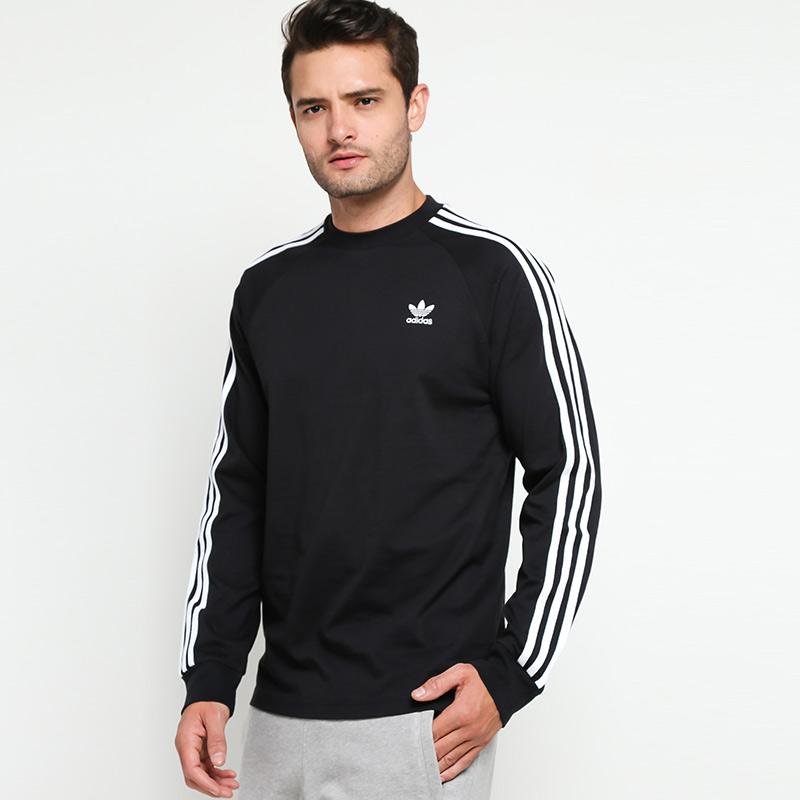 adidas originals 3 stripe tee long sleeve