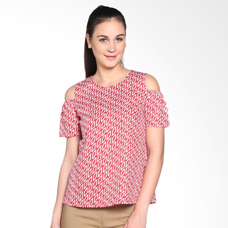 Contempo Blouse S/S A17A02-C32 - Red
