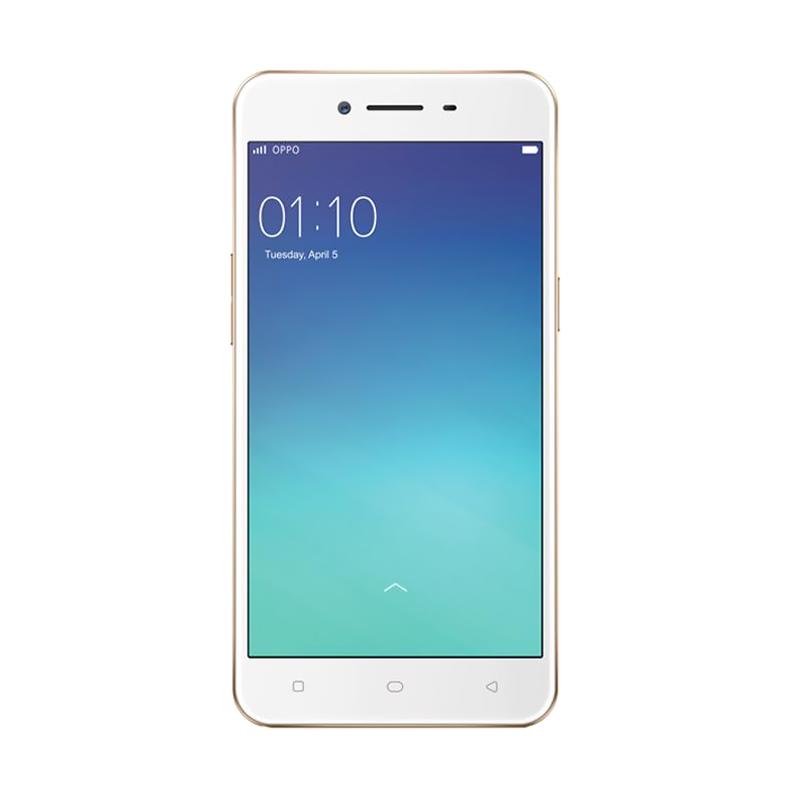 Oppo A37 Smartphone - Gold [16GB/ 2GB/ 4G LTE] Free Catok Rambut Mini+I-IRing