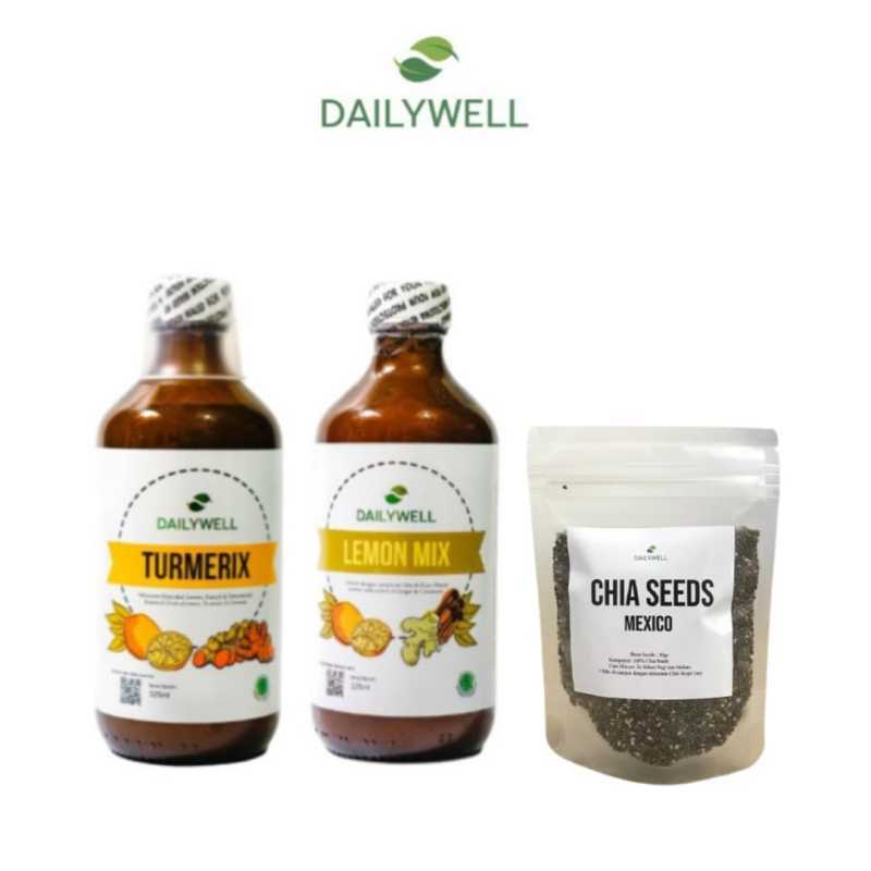 Jual Dailywell Lemon Mix Turmerix Chia Seeds I Minuman Diet I Herbal Slimming I Minuman Detox Terbaru Juli 2021 Blibli