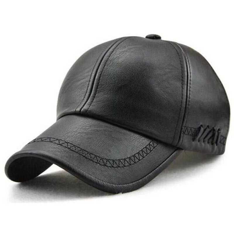 Promo Topi Fashion Faux Leather Black 