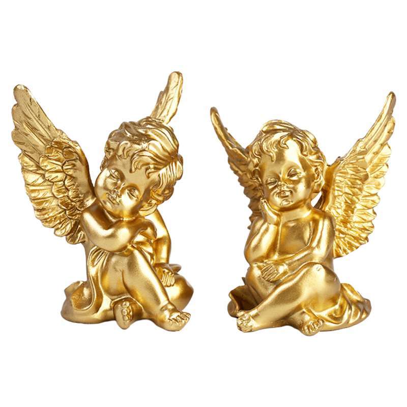 Angel Figurine Baby Angel Statue Resin Cherub Sculpture Table Collectible Art Figure Desktop Angel Wing Ornament Christmas Table Decor