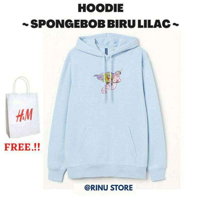 Jual Real Pict Hoodie Spongebob Sweater Pria Jaket H m Spongebob Biru Bordir Ful Tag Hnm Free Paper Bag M Biru Lilac Di Seller Rinu Store Jatiwarna Kota Bekasi Blibli