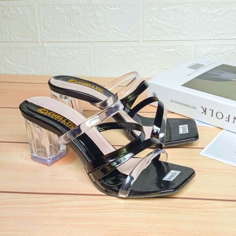 Promo High Heels Wanita Sandal Hak Kaca 