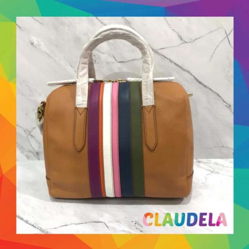 Jual FLASH SALE FOSSIL Sydney Satchel in Navy Multi Stripe di