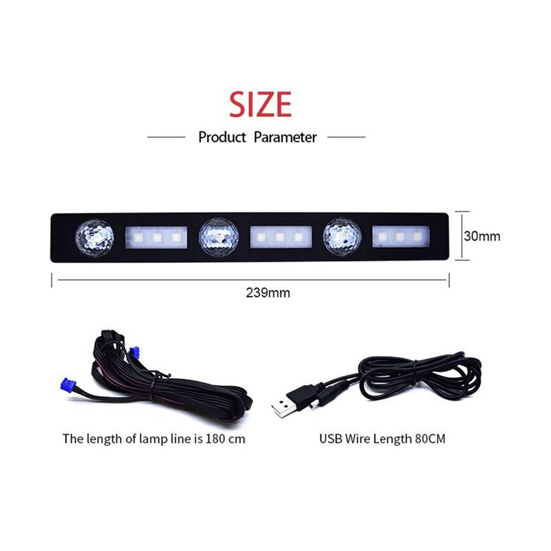 autocar lampu rgb led interior mobil dual mode auto voice controller