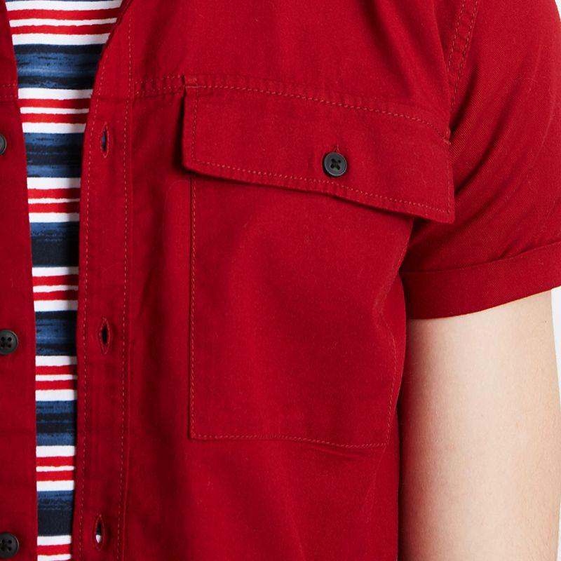 Jual Lc Waikiki Extra Slim Fit Gabardine Men S Short Sleeve Shirt Red 9s7129z8 Online November 2020 Blibli Com