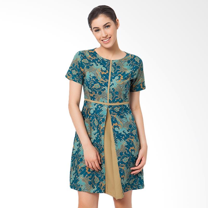 Asana Liris Bunga Dress Batik - Blue