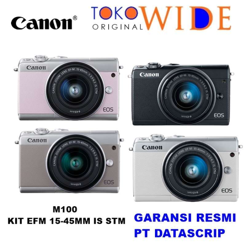 toko wide canon eos m100 efm 15 45mm is stm mirrorless canon m100 garansi resmi