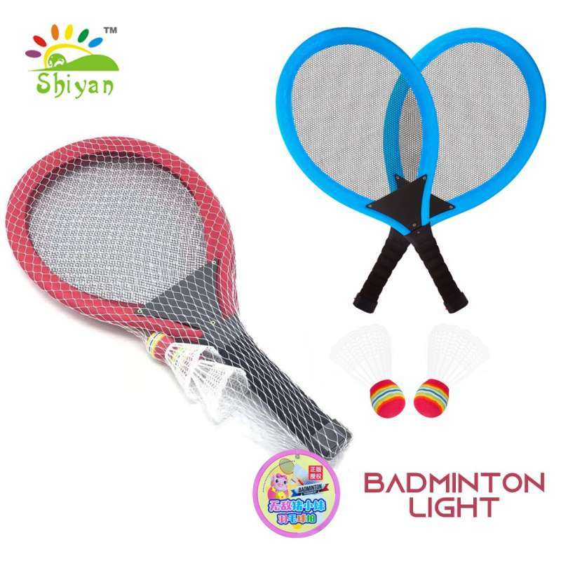 mainan anak olahraga tennis sport set raket bola tenis shuttlecock led