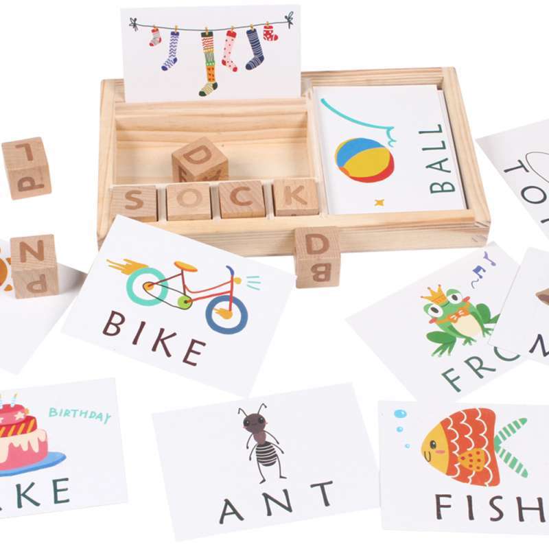 Promo Bluelans Wooden Alphabet English Word Puzzle Cubes Paper Cards Early Educational Kids Toy Di Seller Bluelans China Blibli