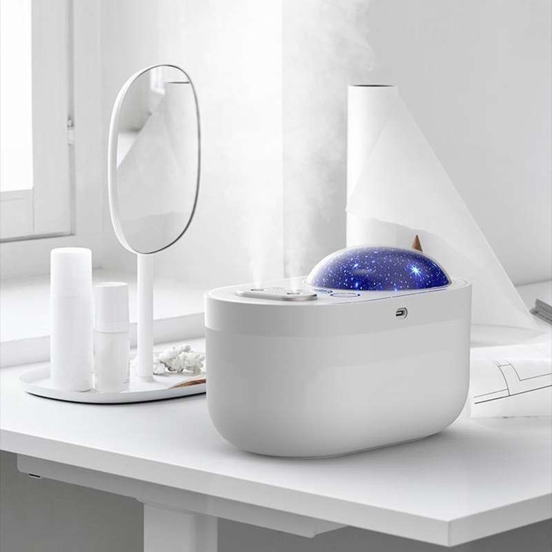 images Star Projector Humidifier For Bedroom 3 in 1 star projector night light humidifier for bedroom digital display 360 rotating starry sky night projector gifts for kids adults