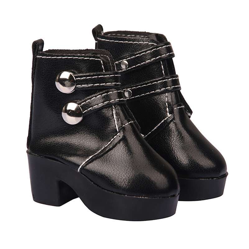 black buckle heeled boots