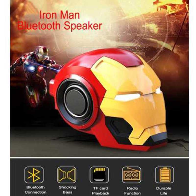Jual Marvel Ironman Bluetooth Speaker Radio Fm Tf Card Withled Light Eyes Online Februari 2021 Blibli