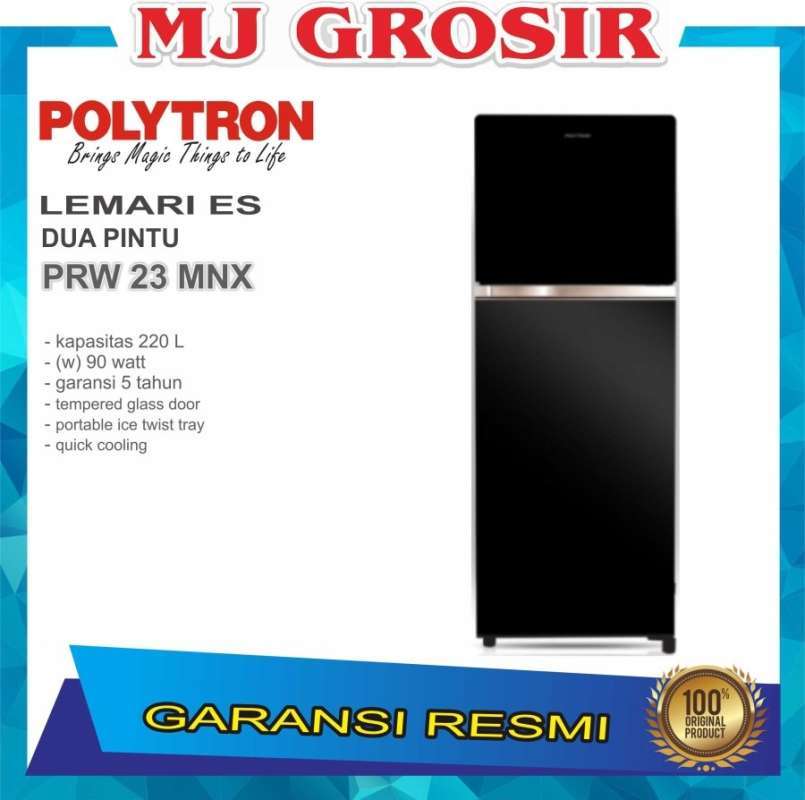 Jual Kulkas Polytron Prw 23 Mnx Lemari Es 2 Pintu Prw 23 Mnx Tempered Glass Terbaru Juni 21 Blibli