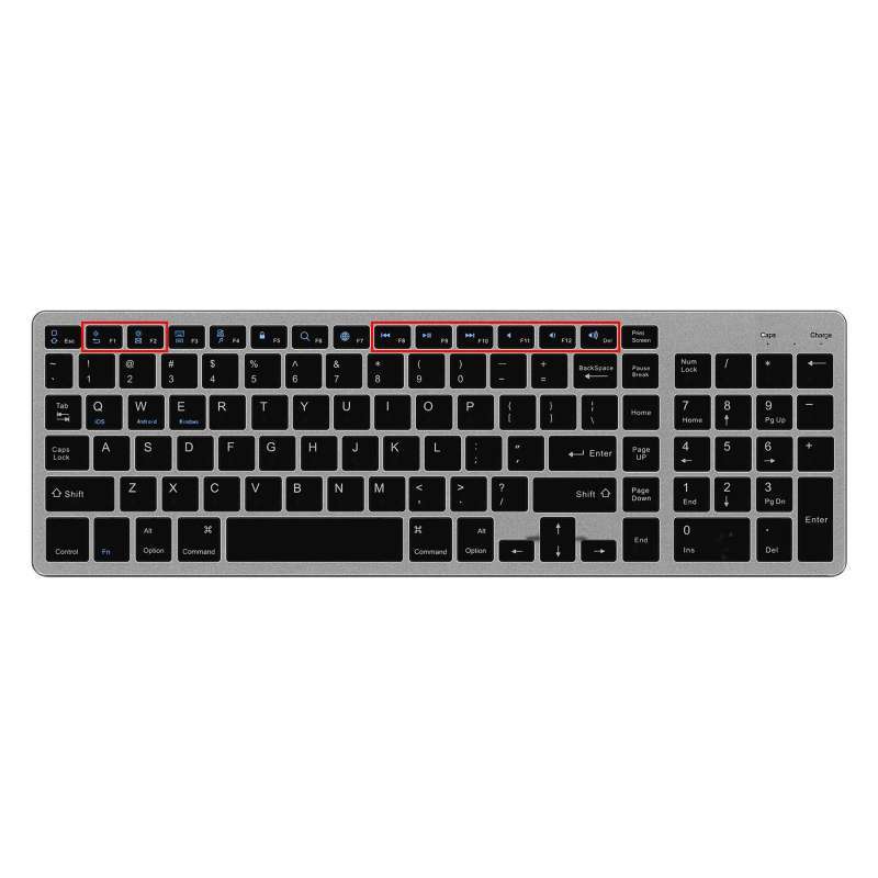 compact bluetooth wireless keyboard slim flat quiet 90 less noise with numeric keypad for windows ios android mobile phones pc desktop notebook