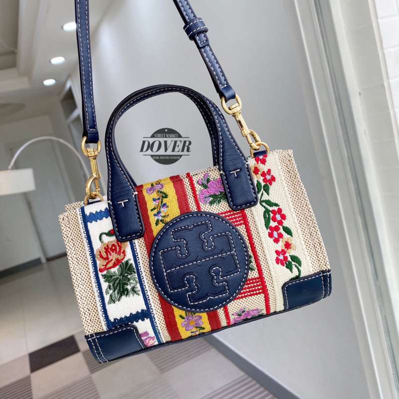Tory burch ella webbing patchwork tote new arrivals