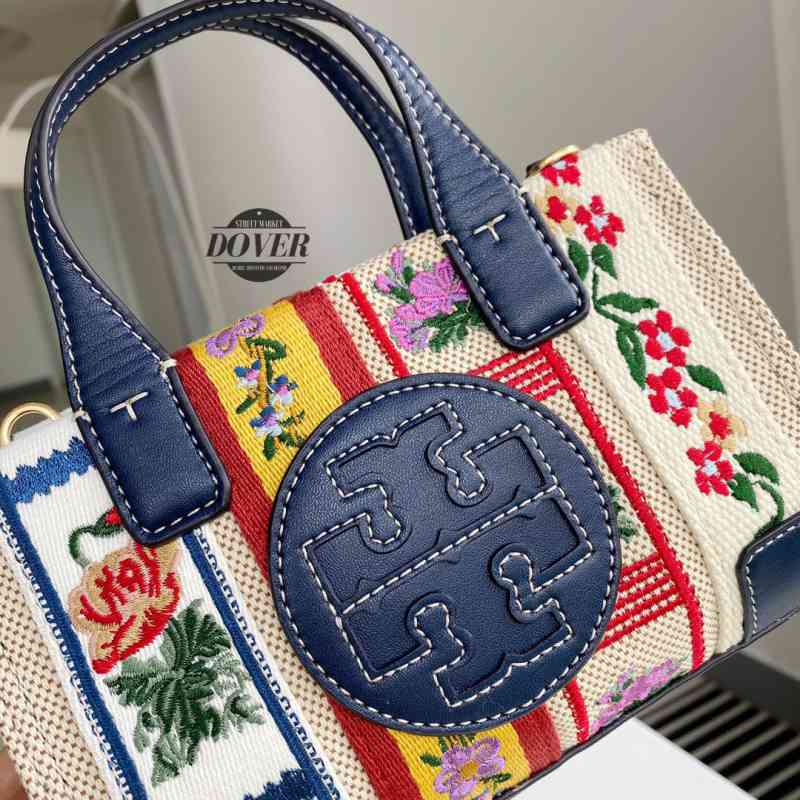 Tory burch ella outlet webbing patchwork tote