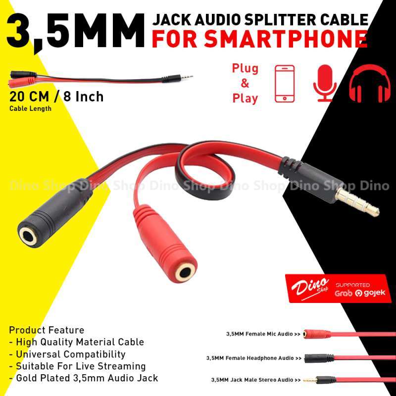 Jual Audio Splitter Jack 3.5mm to Mic 