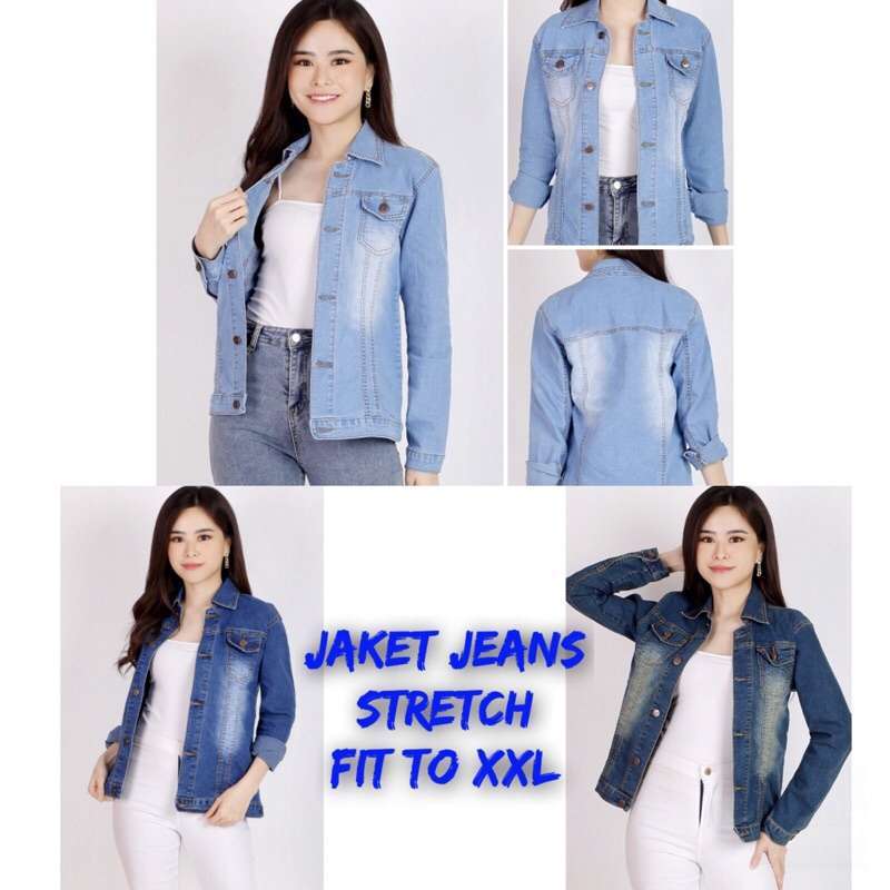 Jual Jaket Jeans Wanita Hijau Bio Polos Biru Jeans Muda Denim All