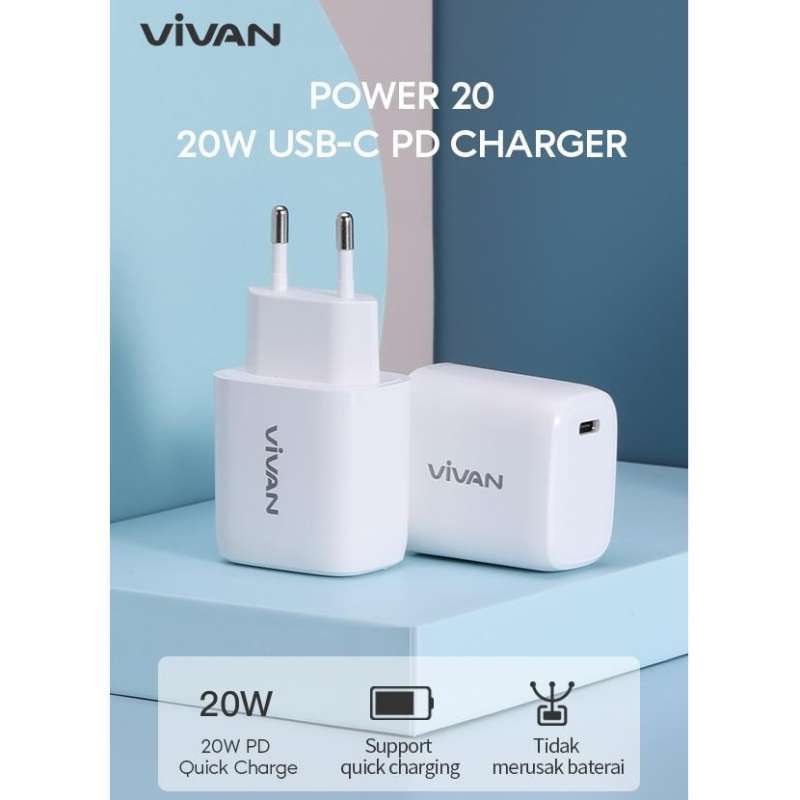 Vivan Power 20W Quick Charger Type-C 3A Adapter for iPhone 12 Series