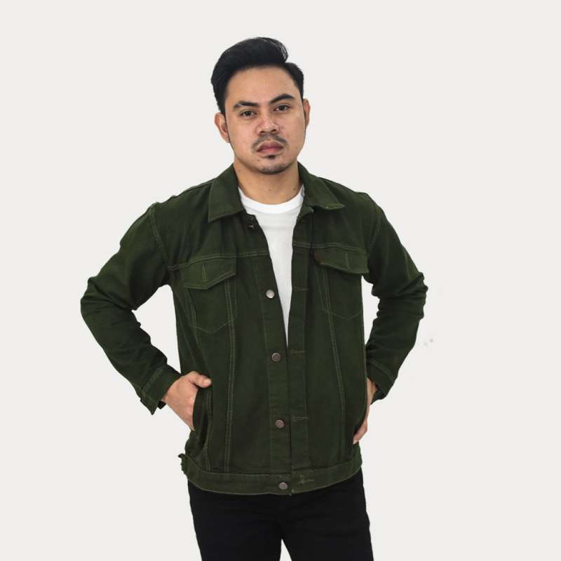 Promo Emoline Green Denim Jacket Men 