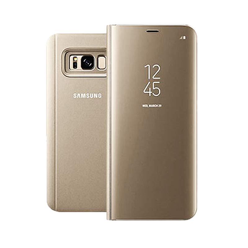 Jual Oem Clear View Standing Cover Casing For Samsung Galaxy S8 Gold Online September 2020 Blibli Com