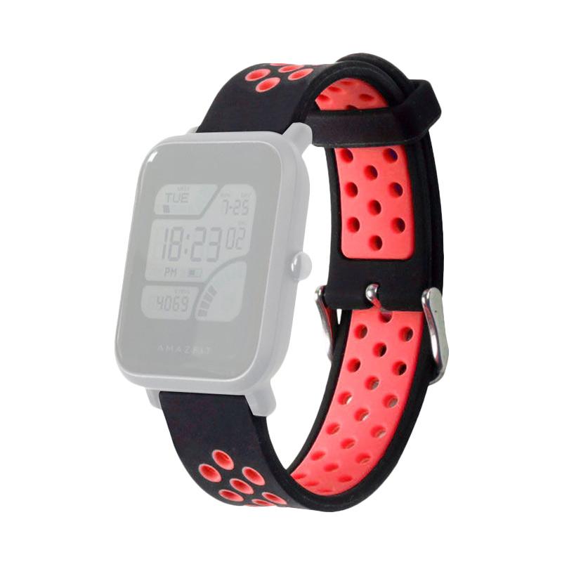 Jual Godric Silikon Xiaomi Huami Amazfit Gts Gtr 42mm Bip Lite Youth Silicone Rubber Sport 2 Tone Colors Strap Hitam Red 20mm Online Oktober 2020 Blibli Com