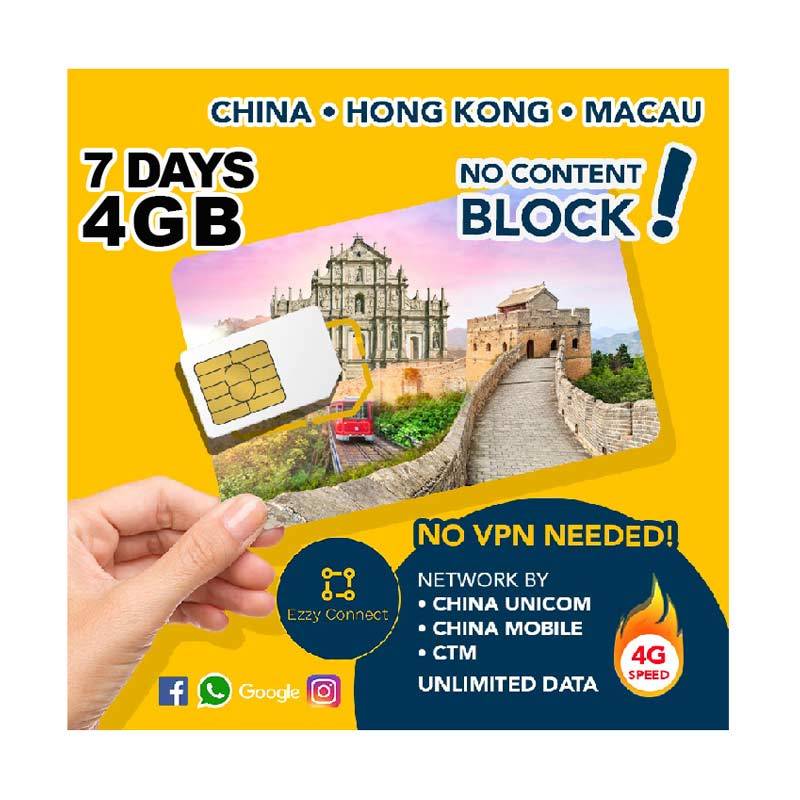 Jual Ezzy Connect China Hk Macau Sim Card Internasional [4 Gb/ 7 Hari] -  White Di Seller Ezzyconnect - Kota Jakarta Pusat, Dki Jakarta | Blibli