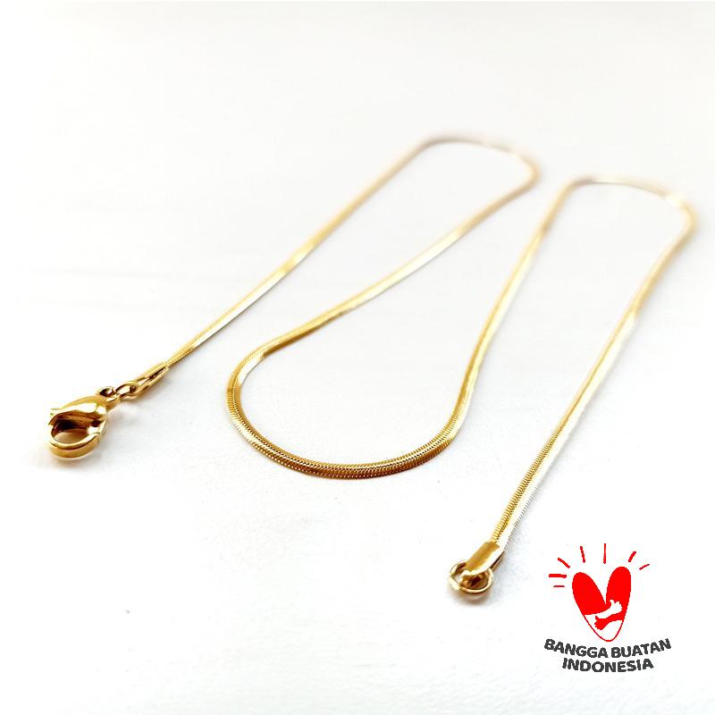 Jual Vee Model Belut Ular Pipih Kalung Titanium Unisex 45 Cm