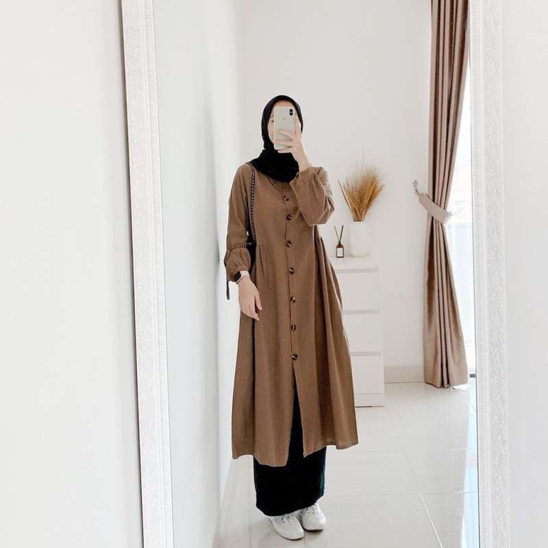 Jual Atasan Tunik Wanita Sierra Long Tunik Atasan Muslim Wanita Busui Bumil Terlaris Online Januari 2021 Blibli