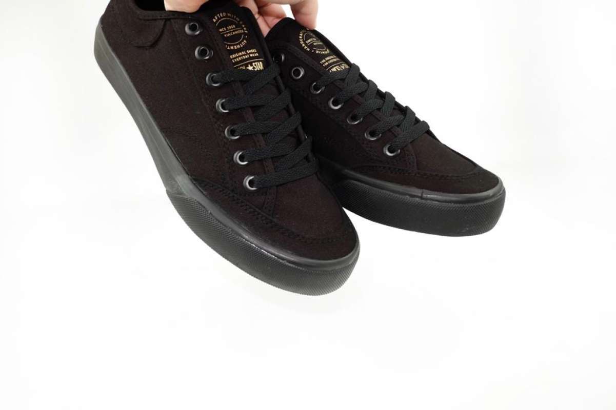 black sneakers canvas