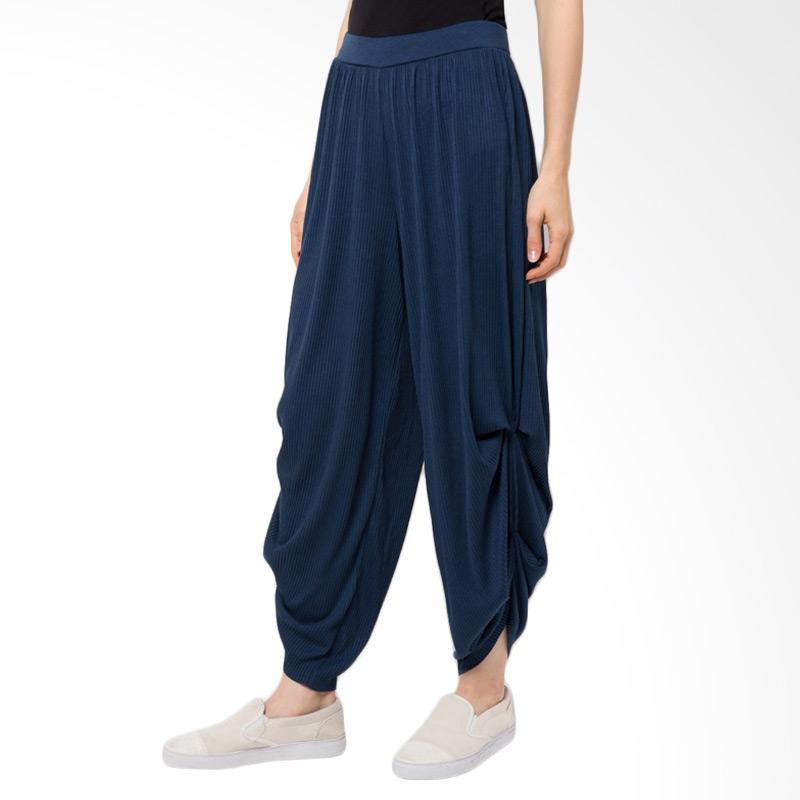 REE Side Drapped Pleated Pants - Navy