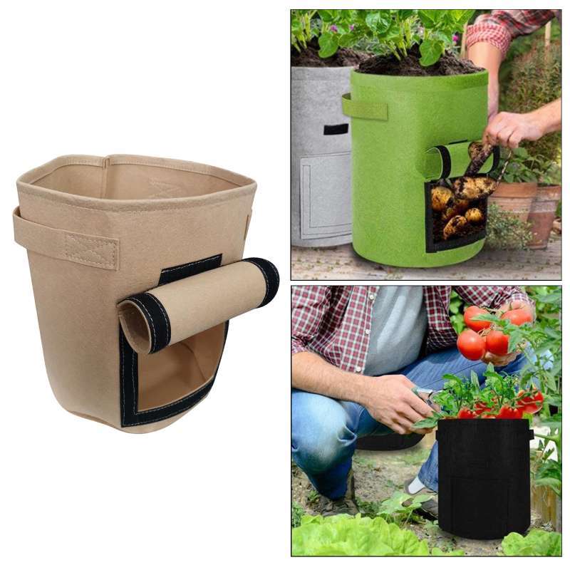 plant grow bags with heavy duty handle garden nonwoven fabric pot container indoor or outdoor perfect for potato strawberry and other vegetables