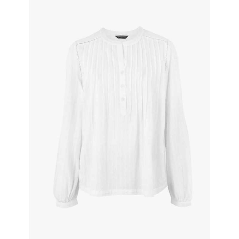 Cotton Broderie Long Sleeve Blouse 
